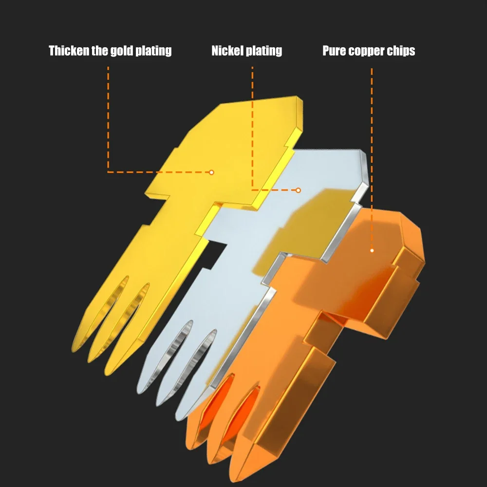 Clear Pass Through RJ45 Cat6/Cat5e Connectors DIY Crystal End Gold-Plated 8P8C Crimp UTP Standard Ethernet Network Modular Plug