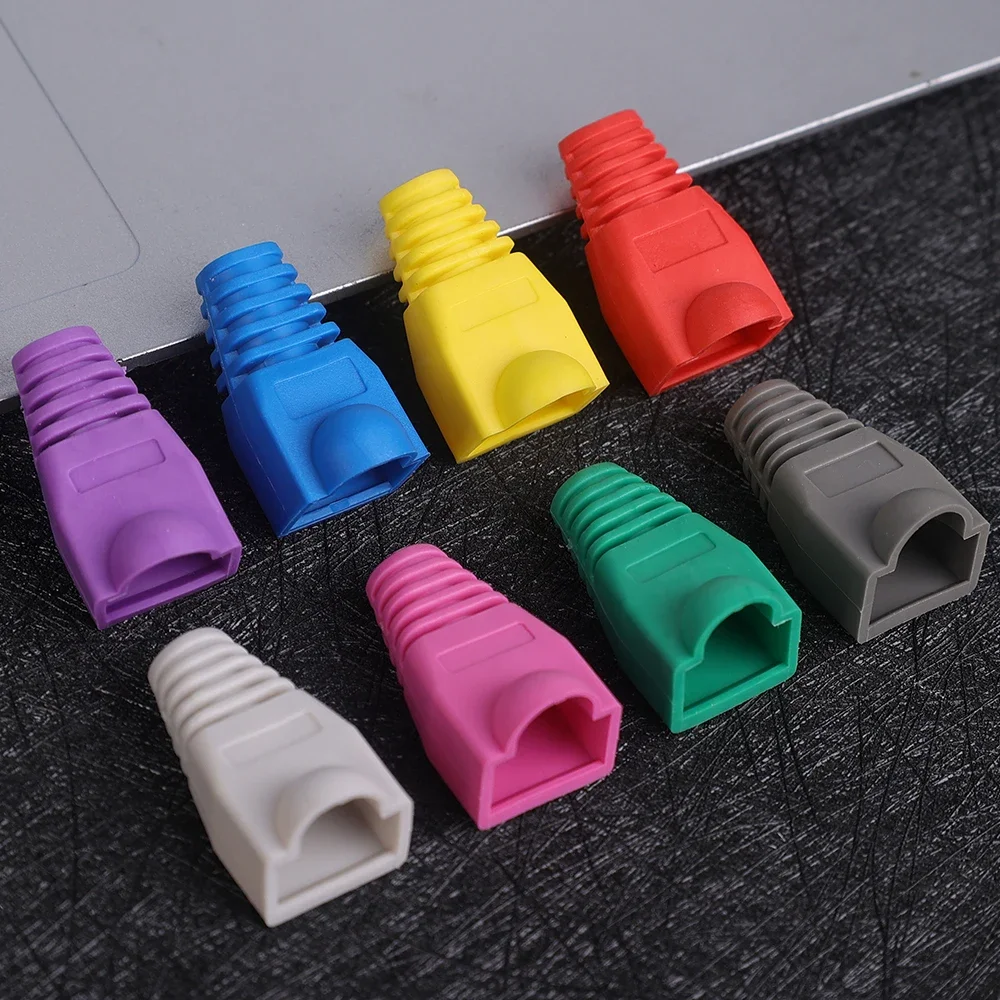 50/30/10PCS RJ45 Ethernet Cable Connector Plug Cover Cat5 Cat6 Network Cable Strain Relief Boots Protectors Protective Sleeve