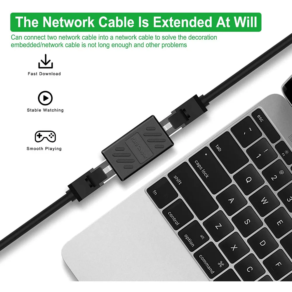 Ethernet Cable Extender,RJ45 cat 5 cat 6 cat6a Coupler, Extender Connector - Ethernet Coupler Female to Female