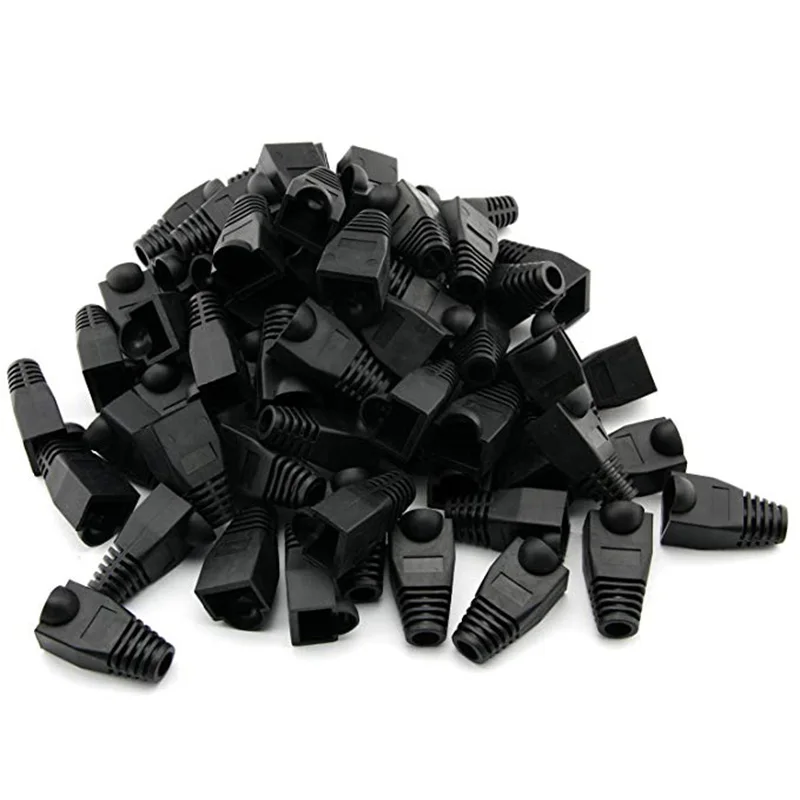 100pcs Colorful Cat6 Cat5 Ethernet Network Cable RJ45 Connector Caps Strain Relief  Boot