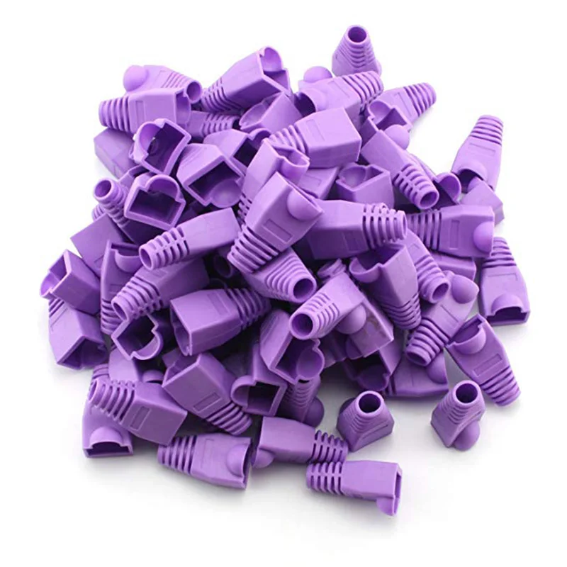 100pcs Colorful Cat6 Cat5 Ethernet Network Cable RJ45 Connector Caps Strain Relief  Boot