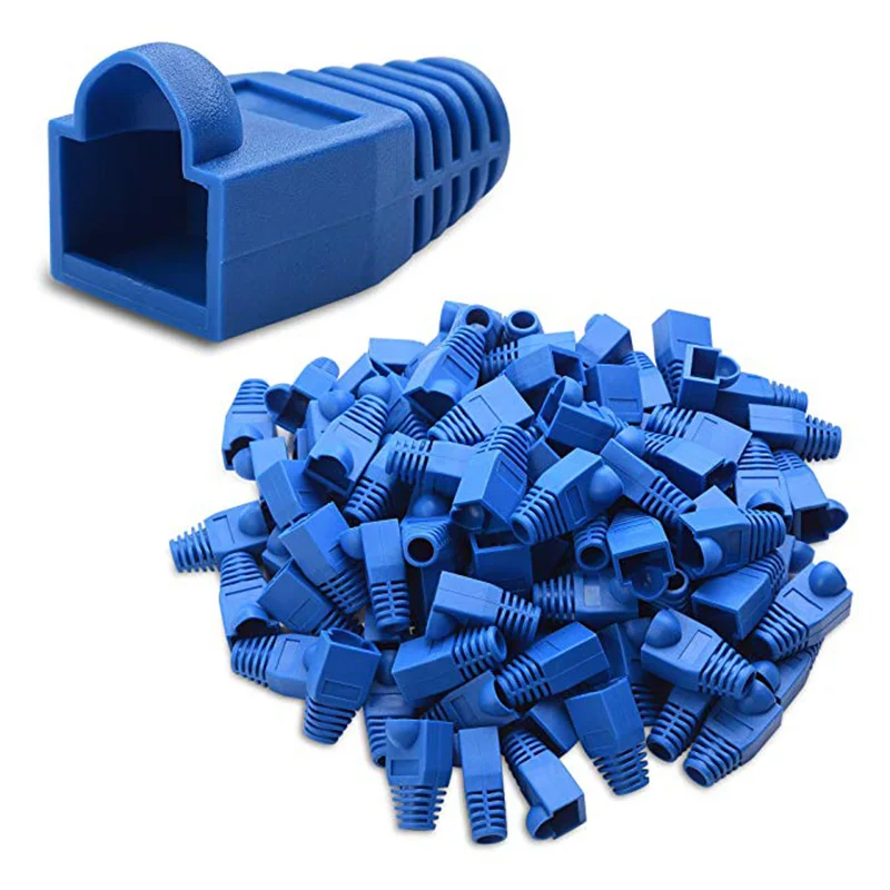 100pcs Colorful Cat6 Cat5 Ethernet Network Cable RJ45 Connector Caps Strain Relief  Boot