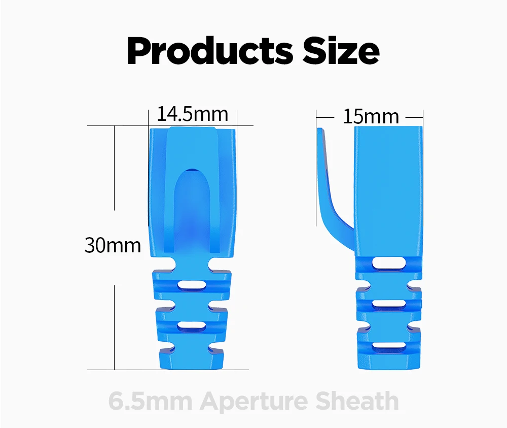 AMPCOM  Ethernet Network Cable Strain Relief Boots Cable RJ45 Connector Plug Covers 6.5/7.5/8.0mm for CAT8 CAT7 CAT6A CAT6 CAT5E