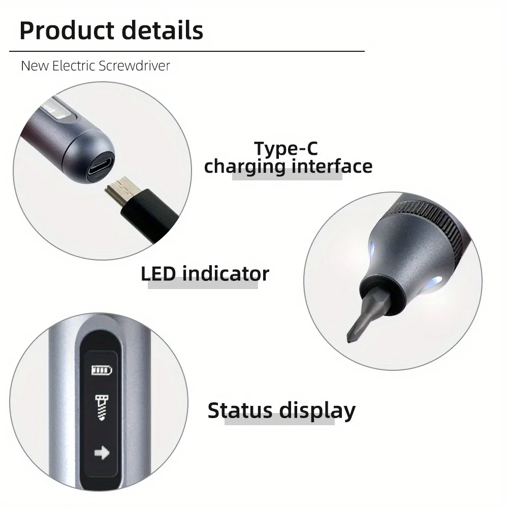 phone pc Portable 169-in-1 Electric Screwdriver Set with Magnetic Bits, LED Light, and Rechargeable Cordless Power