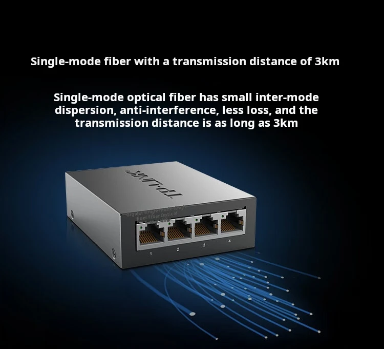 TP-LINK Gigabit Single-mode Single-fiber Optical Fiber Transceiver 3 Km Transmission Available 1SC+1GE, TL-FC311A-3+TL-FC314B-3