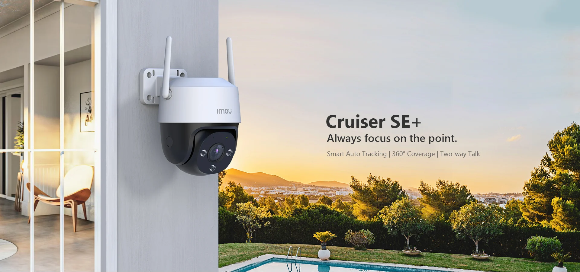 IMOU Cruiser SE+ 1080P/4MP Outdoor Wi-Fi Camera Night Vision IP66 Weatherproof 8X Digital Zoom AI Human Detection Monitor