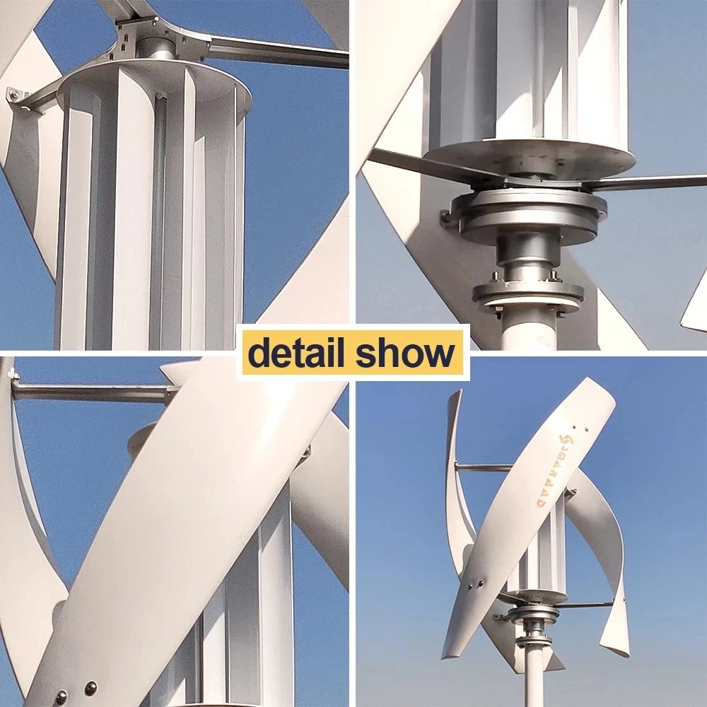 Poland Delivers 3KW 5KW Vertical Axis Maglev Wind Turbine Free Energy Household Wind Turbine Low Speed Low Noise with Battery Sy