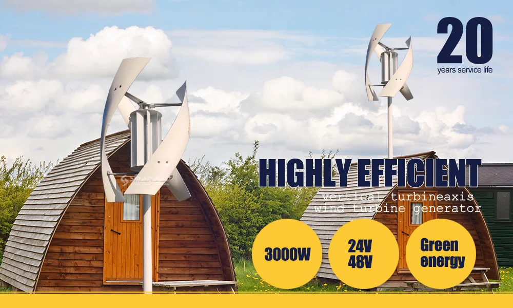 Poland Delivers 3KW 5KW Vertical Axis Maglev Wind Turbine Free Energy Household Wind Turbine Low Speed Low Noise with Battery Sy