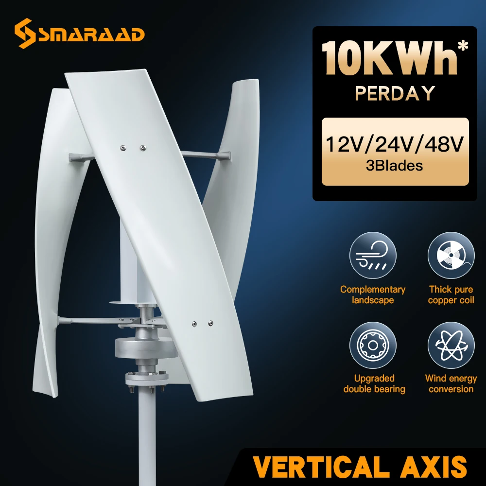 Poland Delivers 3KW 5KW Vertical Axis Maglev Wind Turbine Free Energy Household Wind Turbine Low Speed Low Noise with Battery Sy