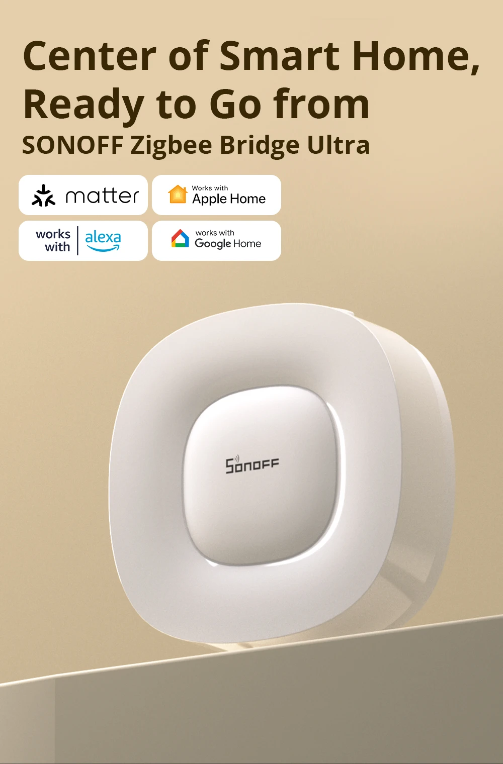 SONOFF ZBBridge-U Zigbee Bridge Ultra Matter Gateway EFR32MG21 256 Sub-devices OTA Update Smart Life Work with Alexa Apple Home