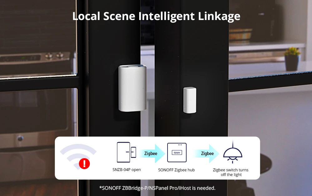 SONOFF SNZB-04P Zigbee Door Window Sensor Tamper Alert eWeLink App Notifications Works SONOFF ZB Bridge-P, ZBDongle-E Smart Home